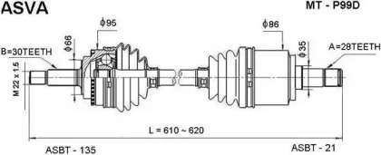 Вал ASVA MT-P99D