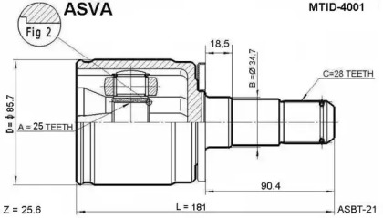 Шарнирный комплект ASVA MTID-4001