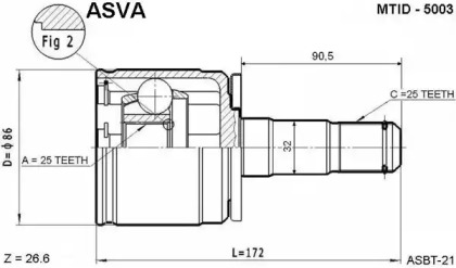 Шарнирный комплект ASVA MTID-5003