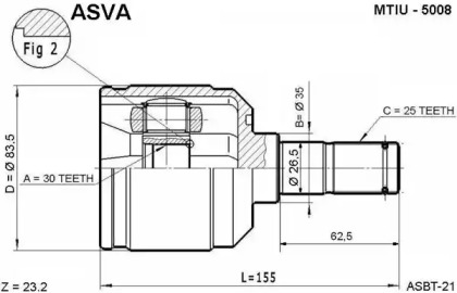 Шарнирный комплект ASVA MTIU-5008