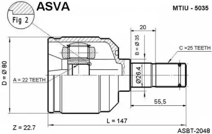 Шарнирный комплект ASVA MTIU-5035