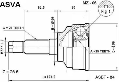 Шарнирный комплект ASVA MZ-06