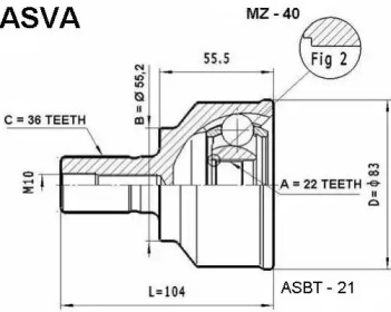 Шарнирный комплект ASVA MZ-40