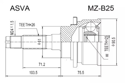 Шарнирный комплект ASVA MZ-B25