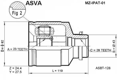 Шарнирный комплект, приводной вал ASVA MZ-IPAT-01