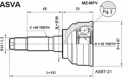 Шарнирный комплект ASVA MZ-MPV