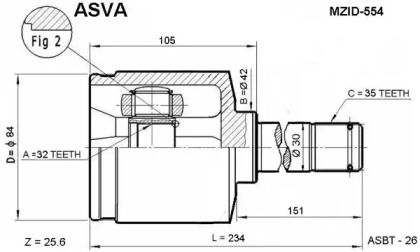 Шарнирный комплект ASVA MZID-554