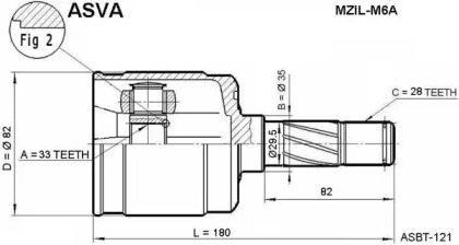 Шарнирный комплект, приводной вал ASVA MZIL-M6A