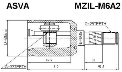 Шарнирный комплект ASVA MZIL-M6A2