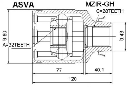 Шарнирный комплект ASVA MZIR-GH