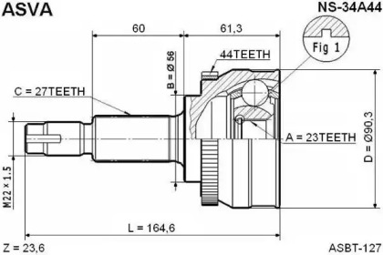 Шарнирный комплект ASVA NS-34A44