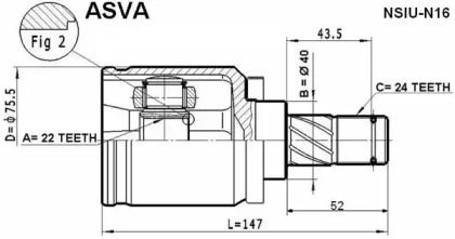 Шарнирный комплект ASVA NSIU-N16