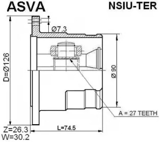 Шарнирный комплект ASVA NSIU-TER