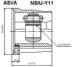 Шарнирный комплект, приводной вал ASVA NSIU-Y11