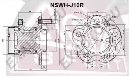 Ступица колеса ASVA NSWH-J10R