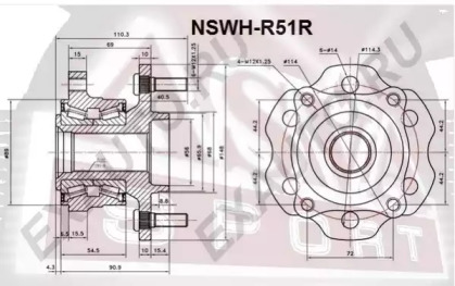 Ступица колеса ASVA NSWH-R51R