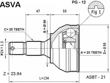 Шарнирный комплект ASVA PG-12