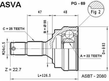 Шарнирный комплект ASVA PG-69