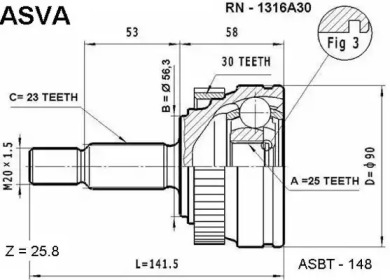 Шарнирный комплект ASVA RN-1316A30