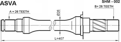 Приводной вал ASVA SHM-002