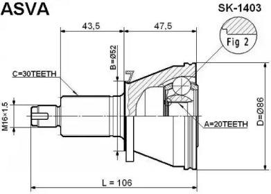 Шарнирный комплект ASVA SK-1403