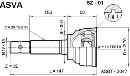 Шарнирный комплект ASVA SZ-01