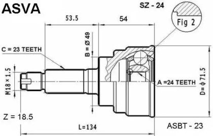 Шарнирный комплект ASVA SZ-24