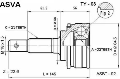 Шарнирный комплект ASVA TY-03