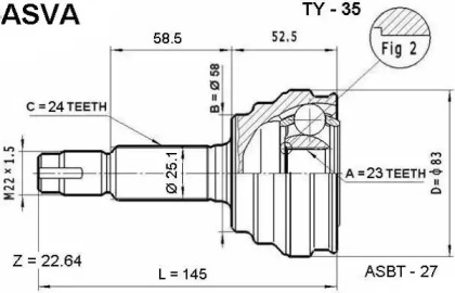 Шарнирный комплект ASVA TY-35