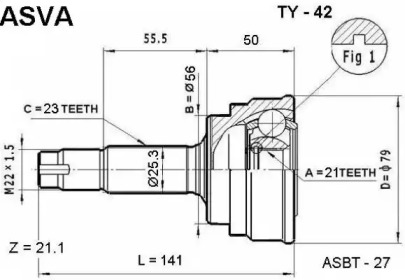 Шарнирный комплект ASVA TY-42