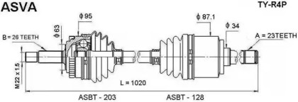 Вал ASVA TY-R4P