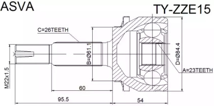 Шарнирный комплект ASVA TY-ZZE15