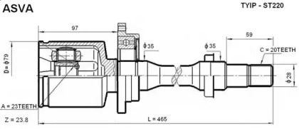 Шарнирный комплект ASVA TYIP-ST220