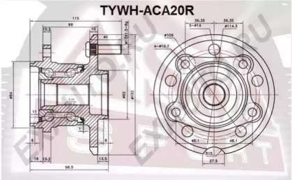 Ступица колеса ASVA TYWH-ACA20R