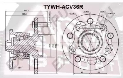 Ступица колеса ASVA TYWH-ACV36R