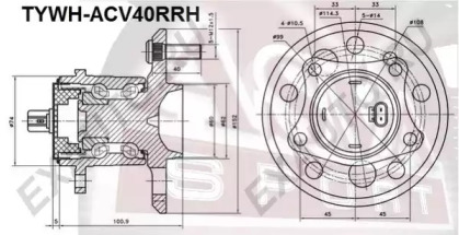 Ступица колеса ASVA TYWH-ACV40RRH