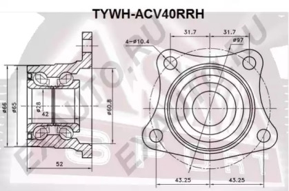 Ступица колеса ASVA TYWH-AE100R