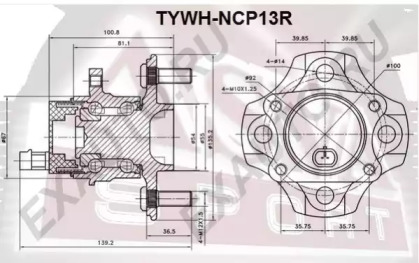 Ступица колеса ASVA TYWH-NCP13R