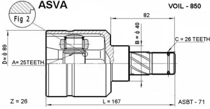 Шарнирный комплект ASVA VOIL-850