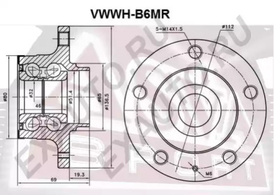 Ступица колеса ASVA VWWH-B6MR