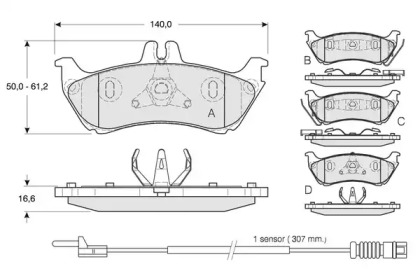 Комплект тормозных колодок PROCODIS FRANCE PF1285