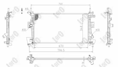 Радиатор, охлаждение двигателя LORO 017-017-0056-B