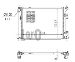 Радиатор, охлаждение двигателя LORO 019-017-0023-B
