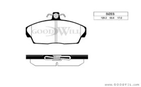 Комплект тормозных колодок GOODWILL 1002 F