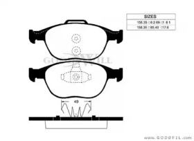 Комплект тормозных колодок GOODWILL 1003 F