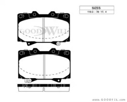 Комплект тормозных колодок GOODWILL 1004 F