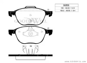 Комплект тормозных колодок GOODWILL 1008 F