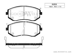 Комплект тормозных колодок GOODWILL 1010 F