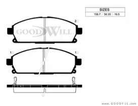 Комплект тормозных колодок GOODWILL 1012 F