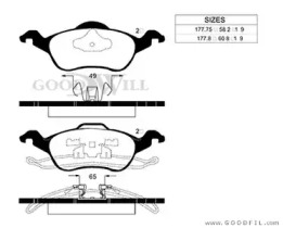 Комплект тормозных колодок GOODWILL 1022 F